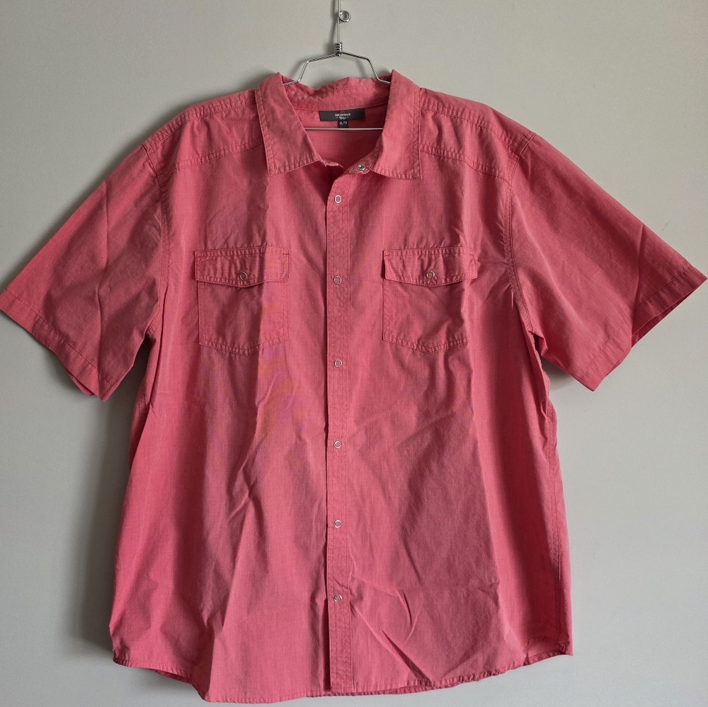 MOUNTAIN RIDGE Mens Short Sleeve Shirt  Pink XL